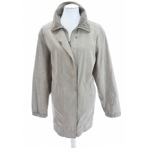 FSL Collection Full Zip Up Rain Jacket Beige Sz L Pockets Womens